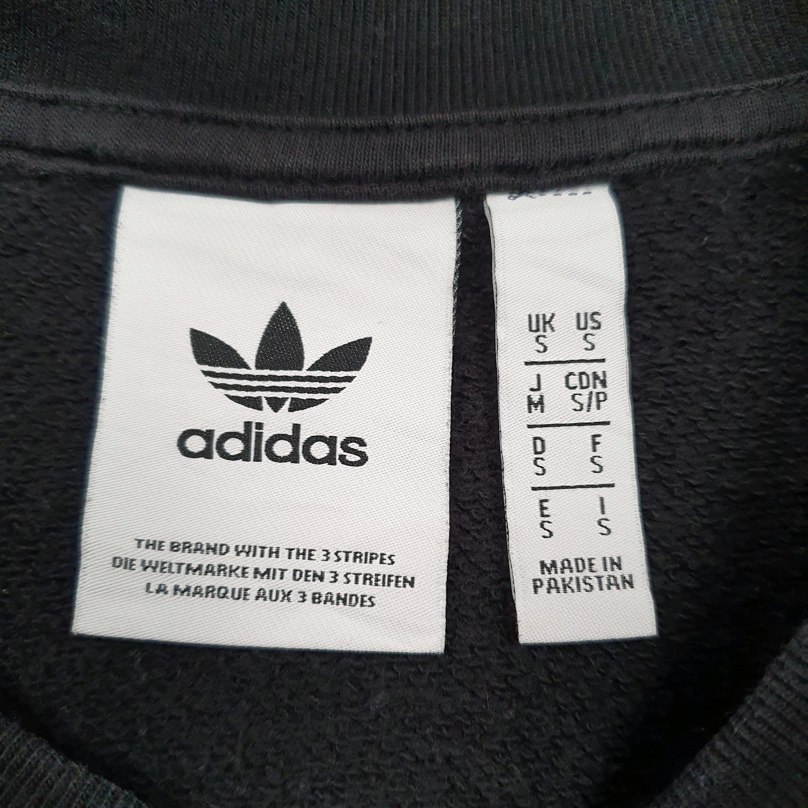 Mens Black Adidas Spellout Crewneck Jumper