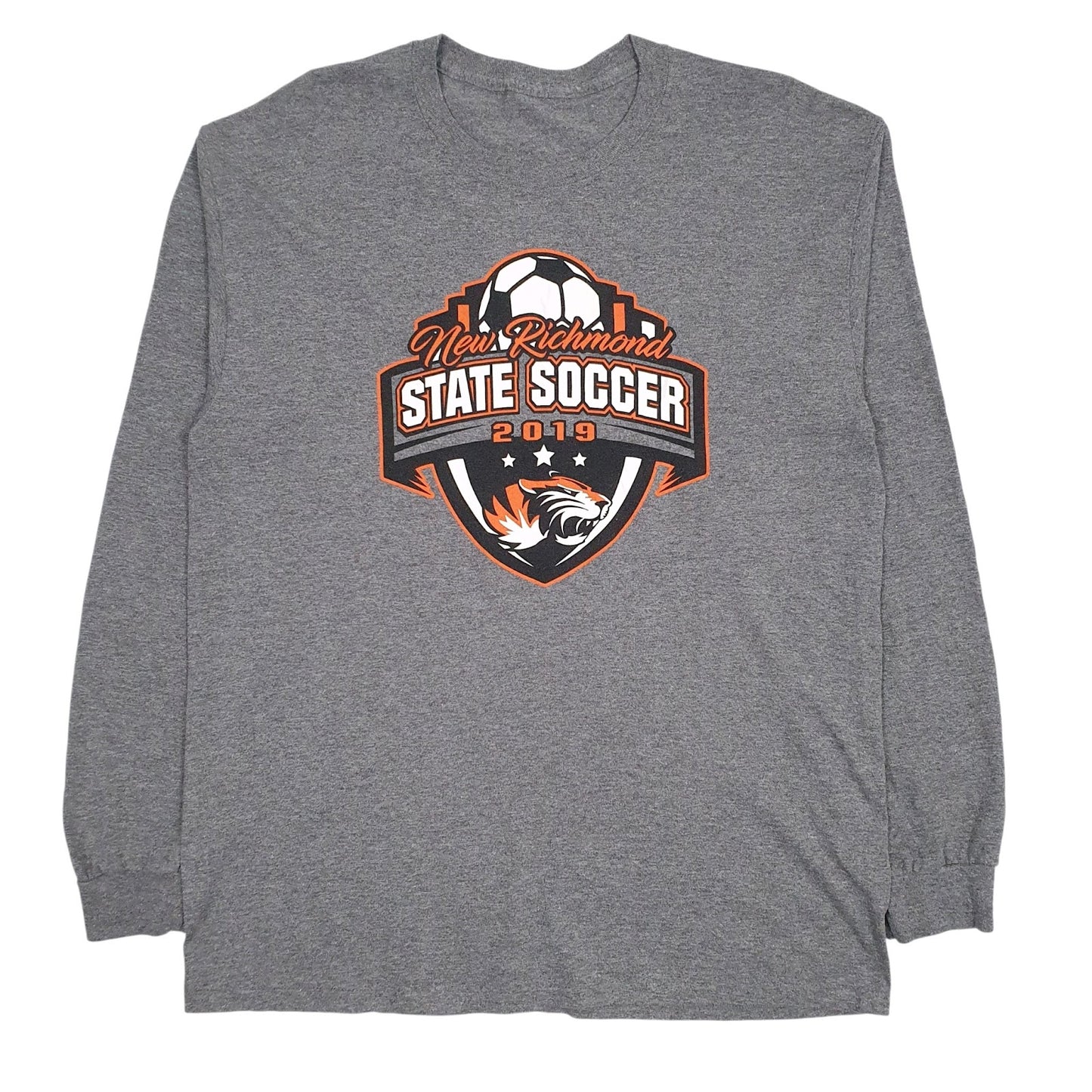 Mens Grey Unbranded New Richmond State Soccer Long Sleeve T Shirt
