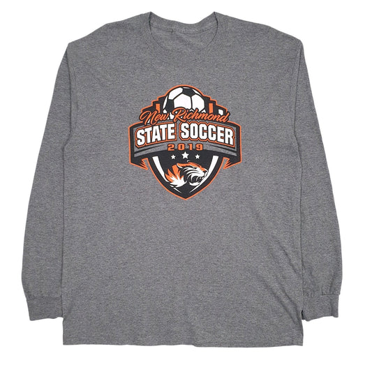 Mens Grey Unbranded New Richmond State Soccer Long Sleeve T Shirt