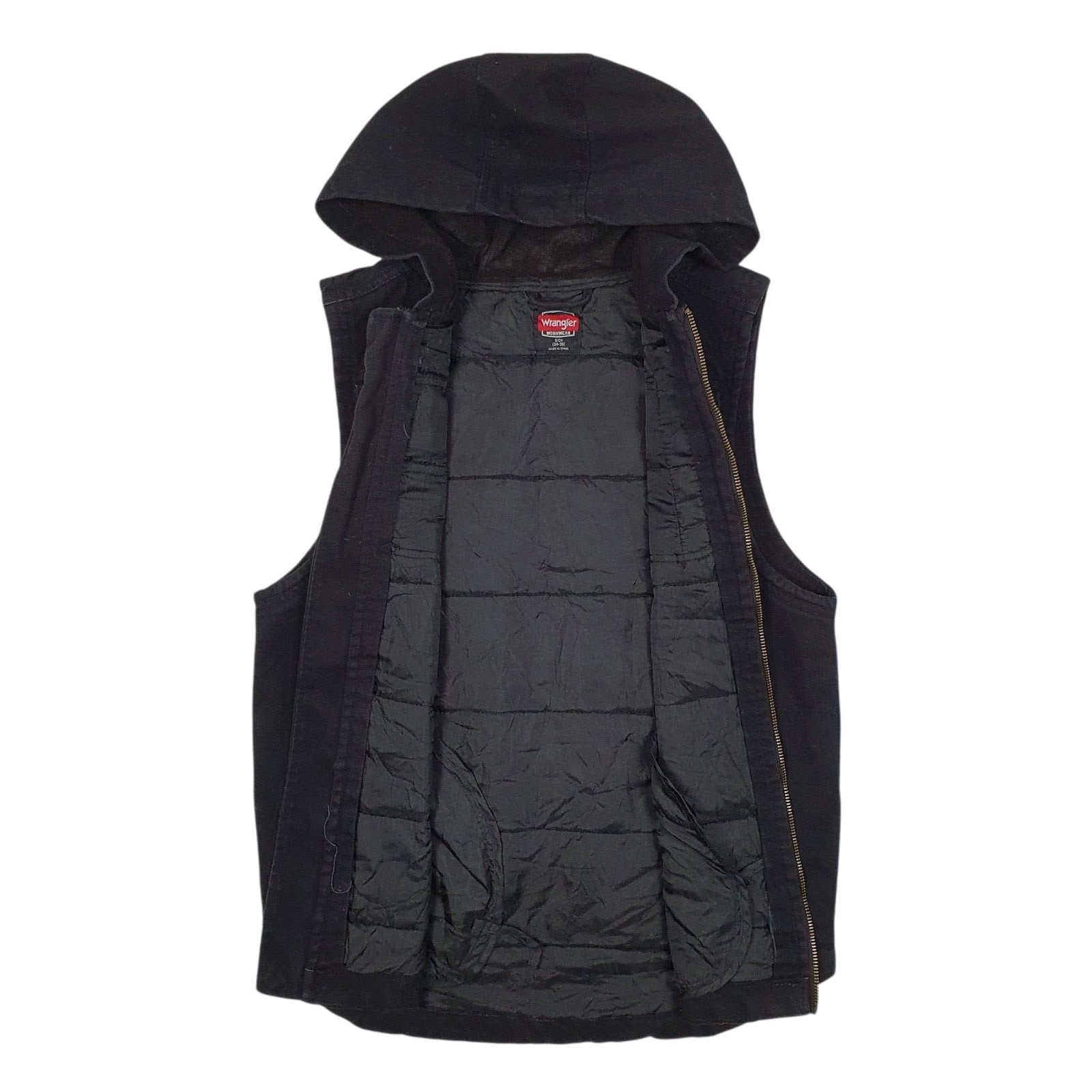 Mens Black Wrangler Vest Bodywarmer Hoodie Workwear  Coat