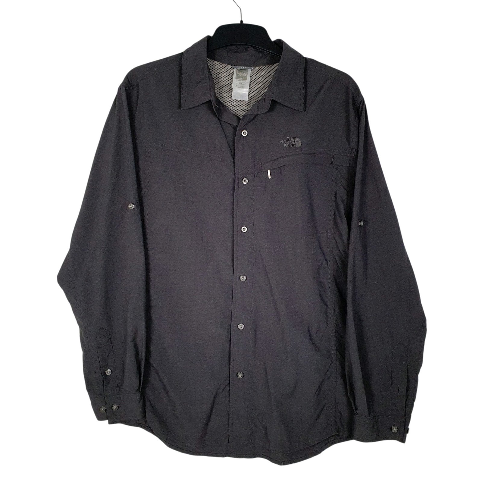 Mens Grey The North Face Walking Hiking Long Sleeve Shirt