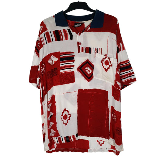 Mens Red Fischer  Short Sleeve Polo Shirt