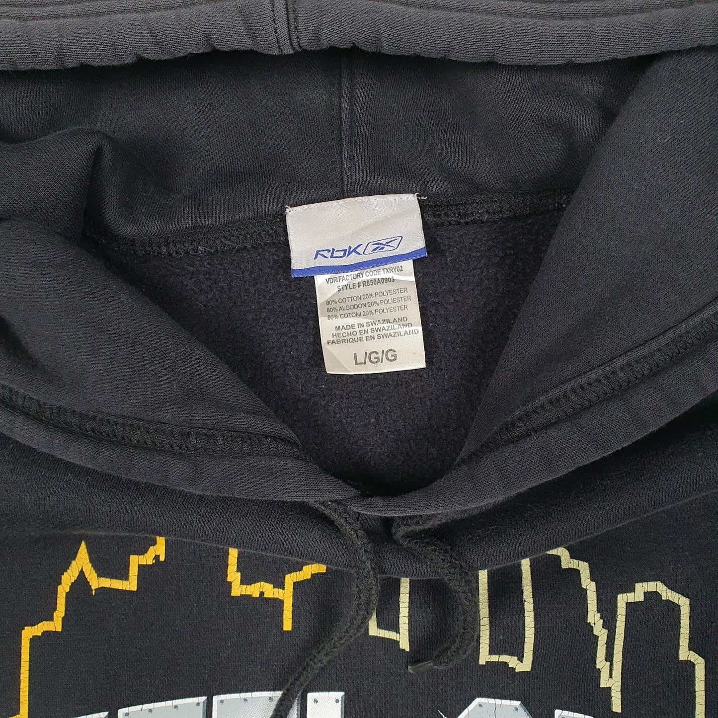 Mens Black Reebok Steel City Pittsburgh Steelers Penguins NFL NHL Hoodie Jumper