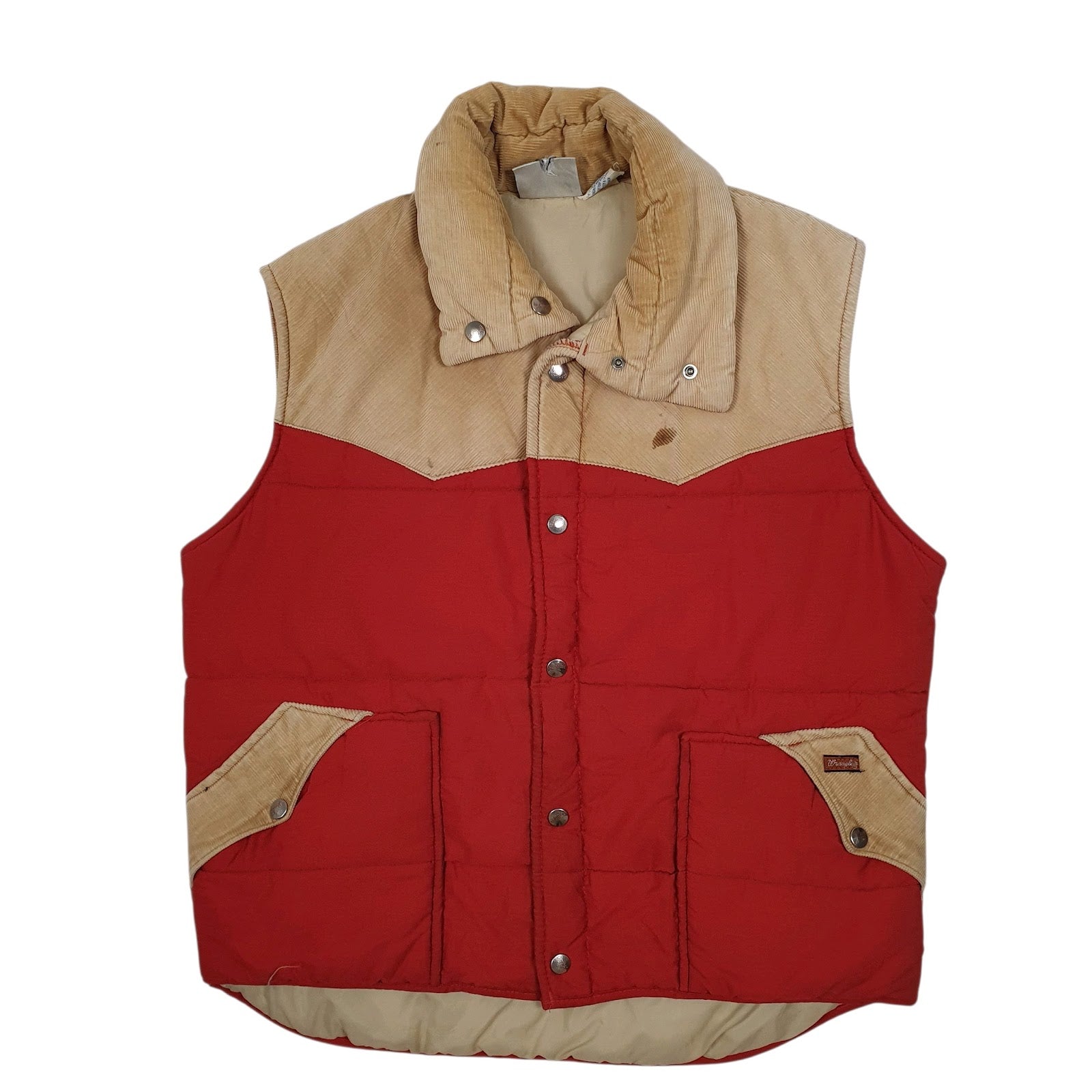 Mens Red Wrangler Vintage 1980s Made In USA Padded  Coat