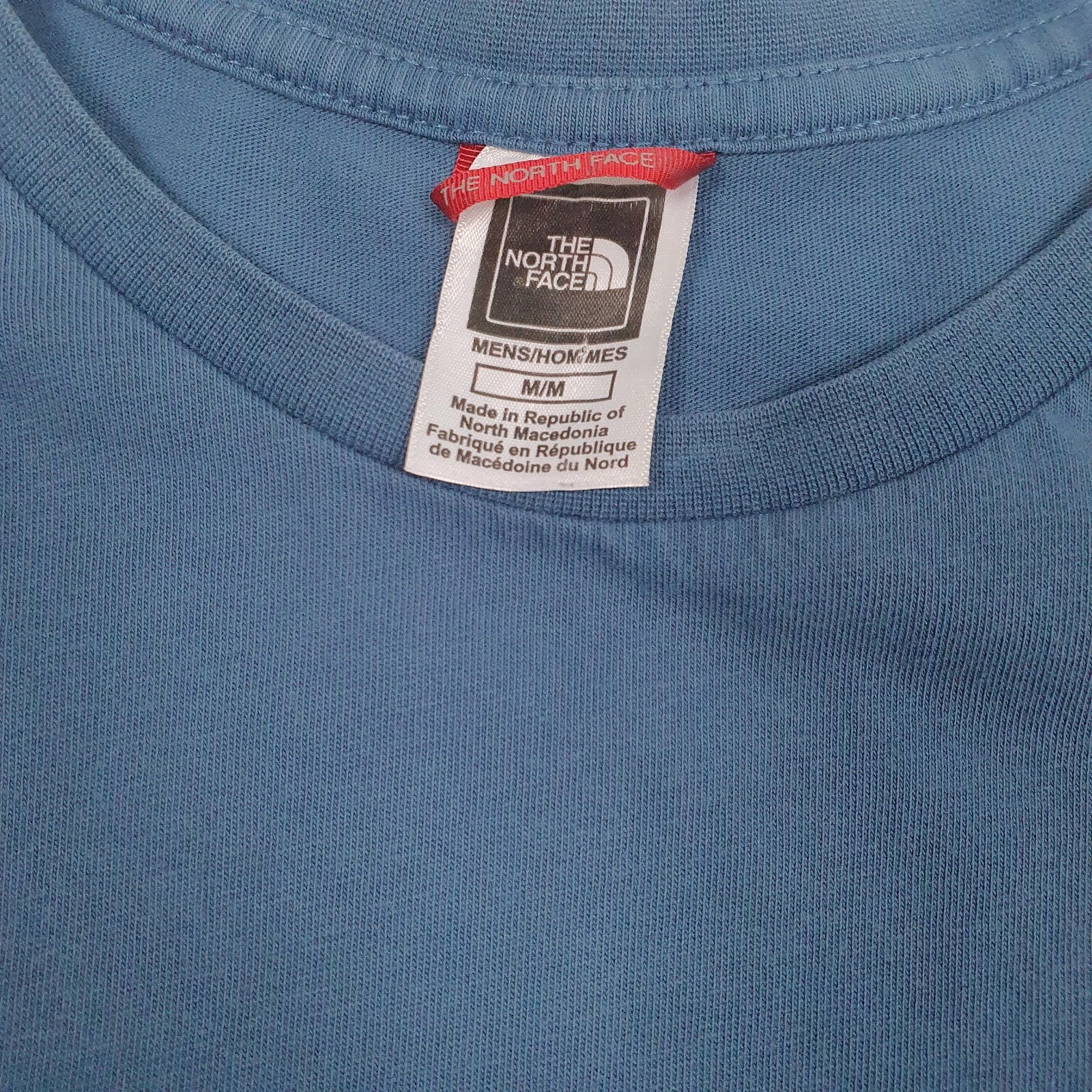 Mens Blue The North Face Spellout  T Shirt