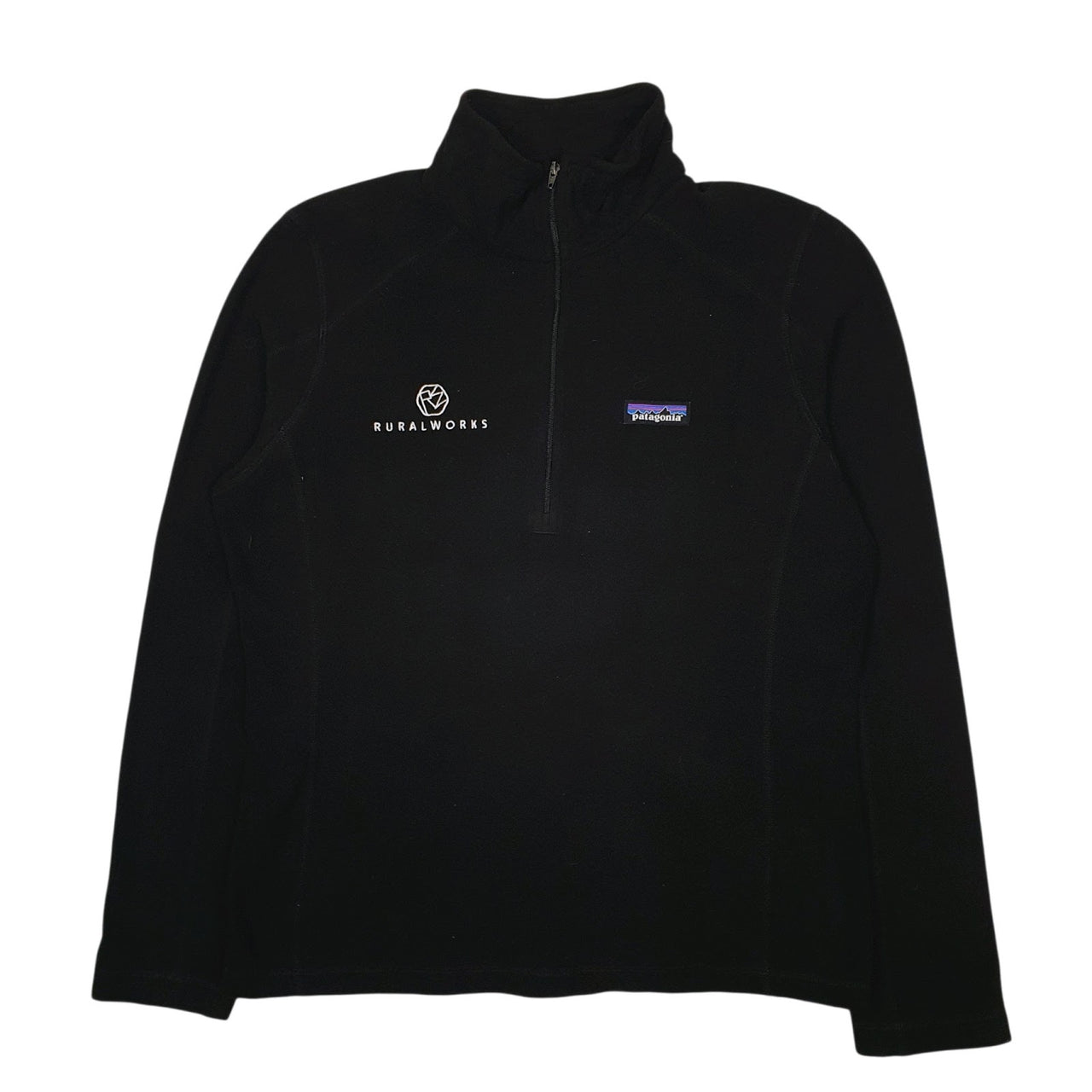 Womens Black Patagonia Micro D Quarter Zip Jumper