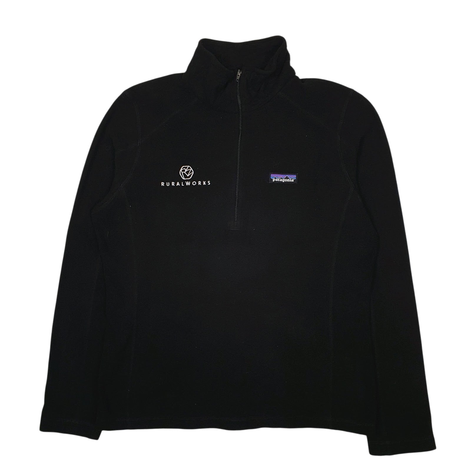 Womens Black Patagonia Micro D Quarter Zip Jumper