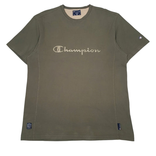 Mens Green Champion Spellout Short Sleeve T Shirt