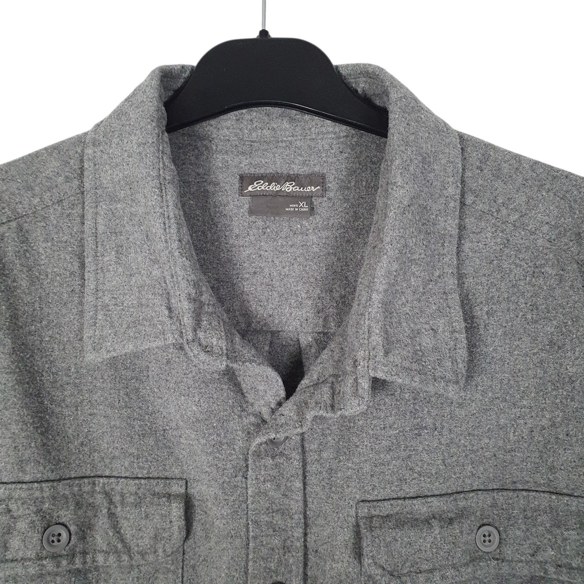 Mens Grey Eddie Bauer Thick Chamois  Shirt