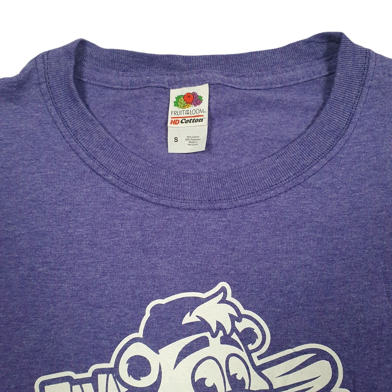 Mens Purple Fruit Of The Loom Knot Hole  T Shirt