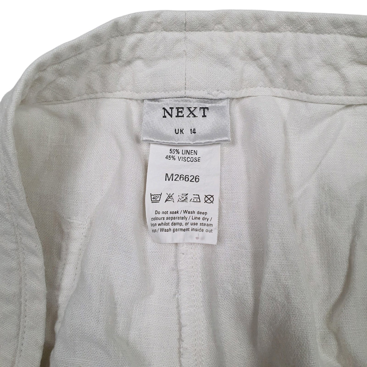Womens White Next Capri Baggy  Trousers