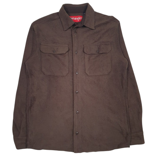 Mens Brown Wrangler  Long Sleeve Shirt