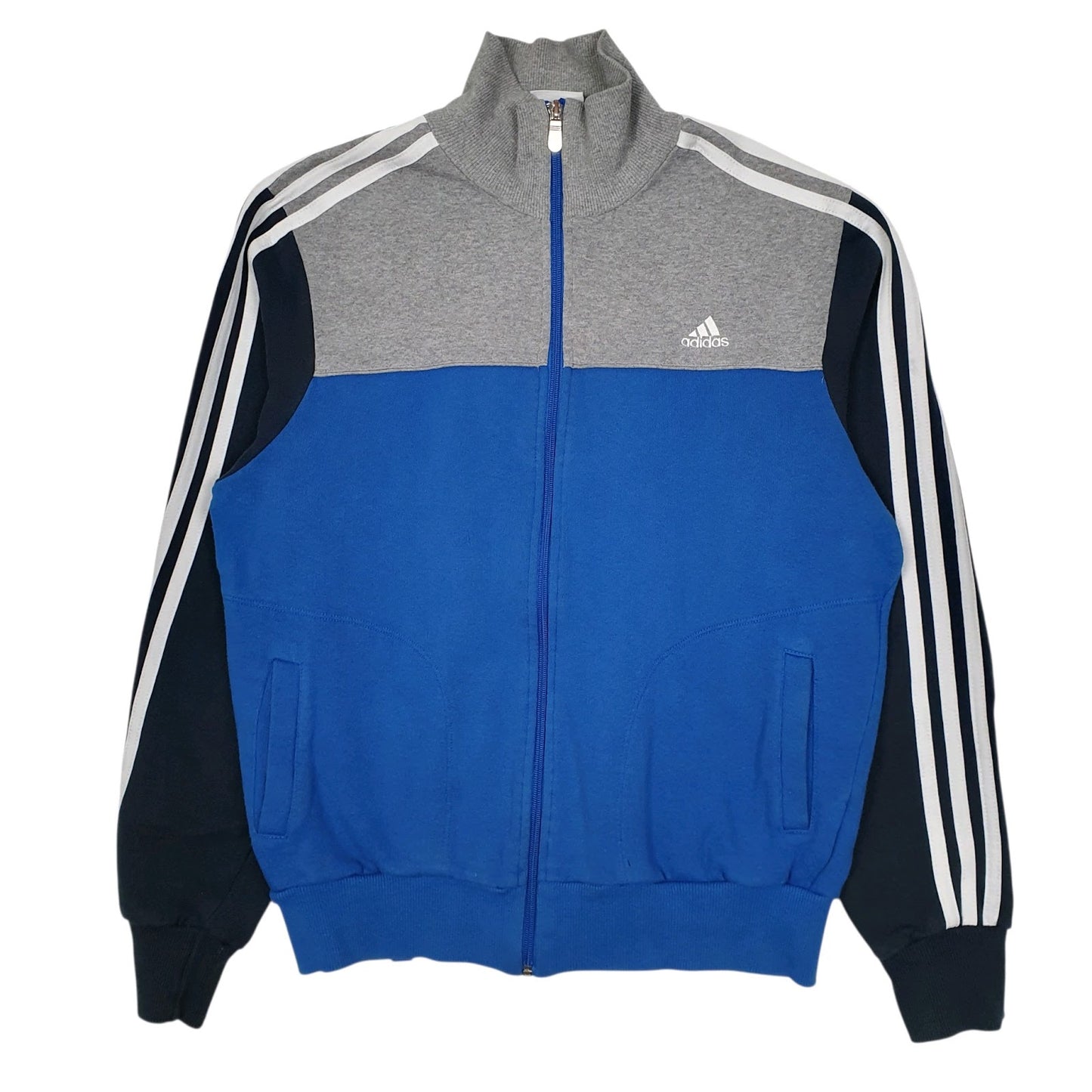 Mens Blue Adidas Vintage 00s Track Top Full Zip Jumper