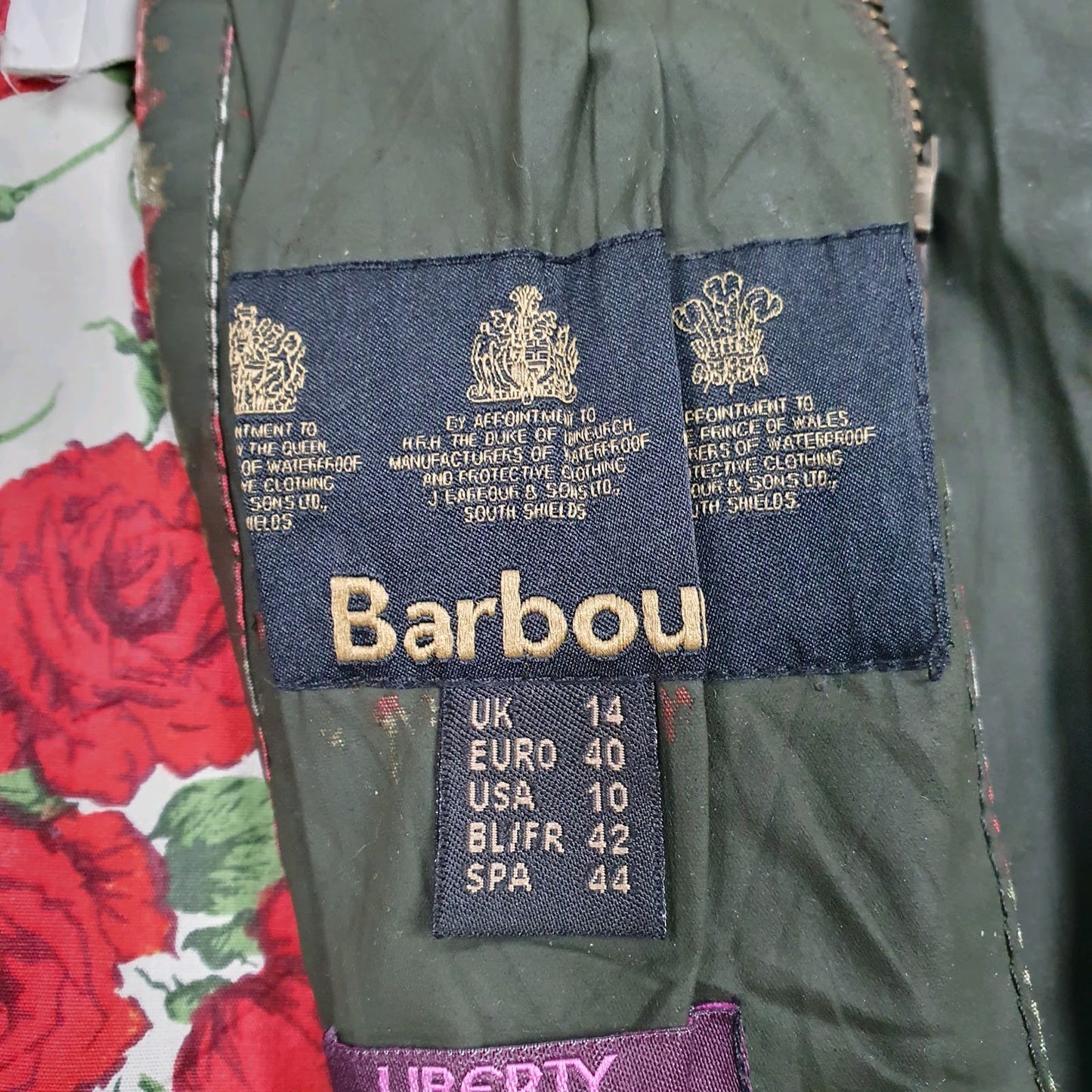 Womens Green Barbour Shield Rose Mary Hoodie Coat