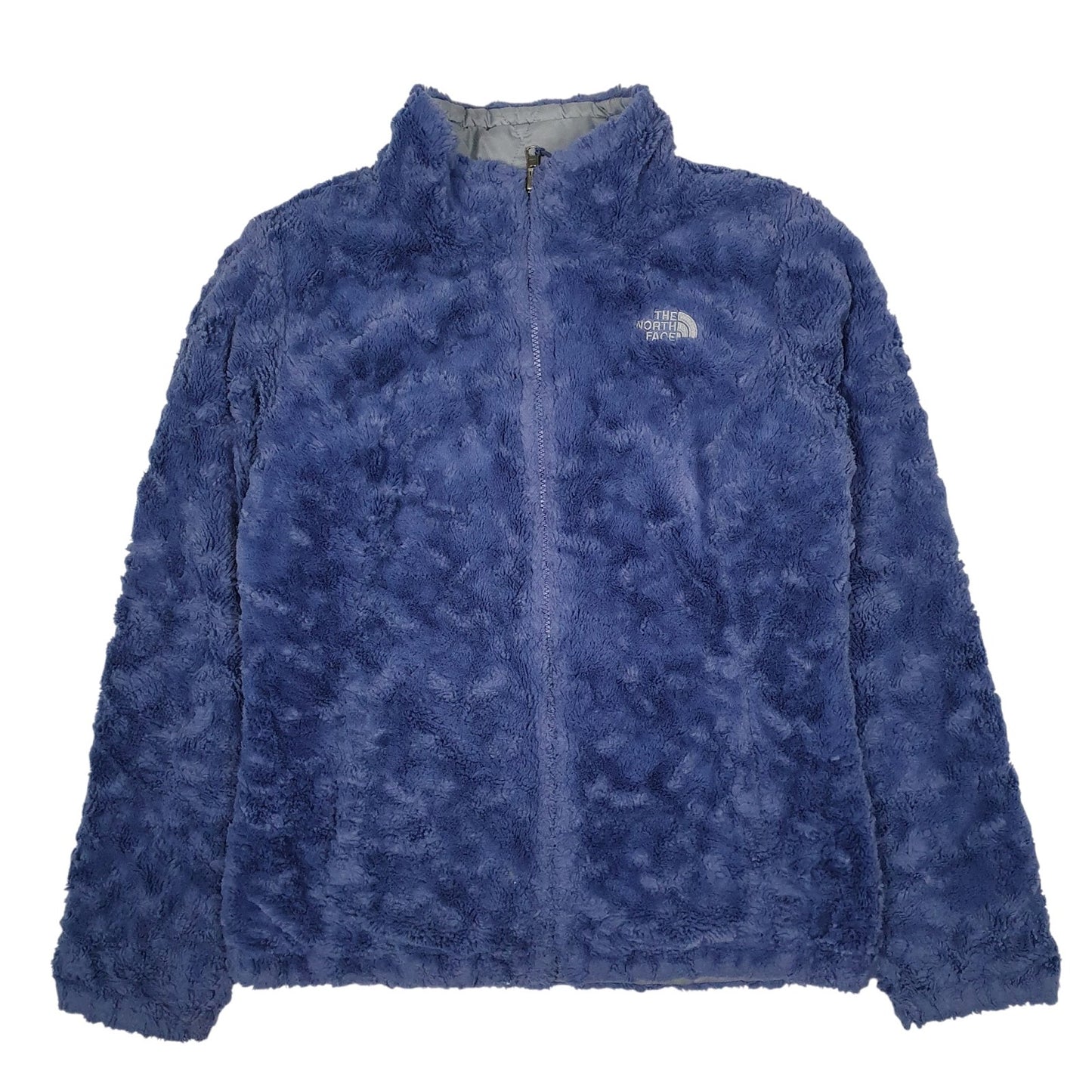 Womens Grey The North Face Reversible Fleece Crewneck Coat