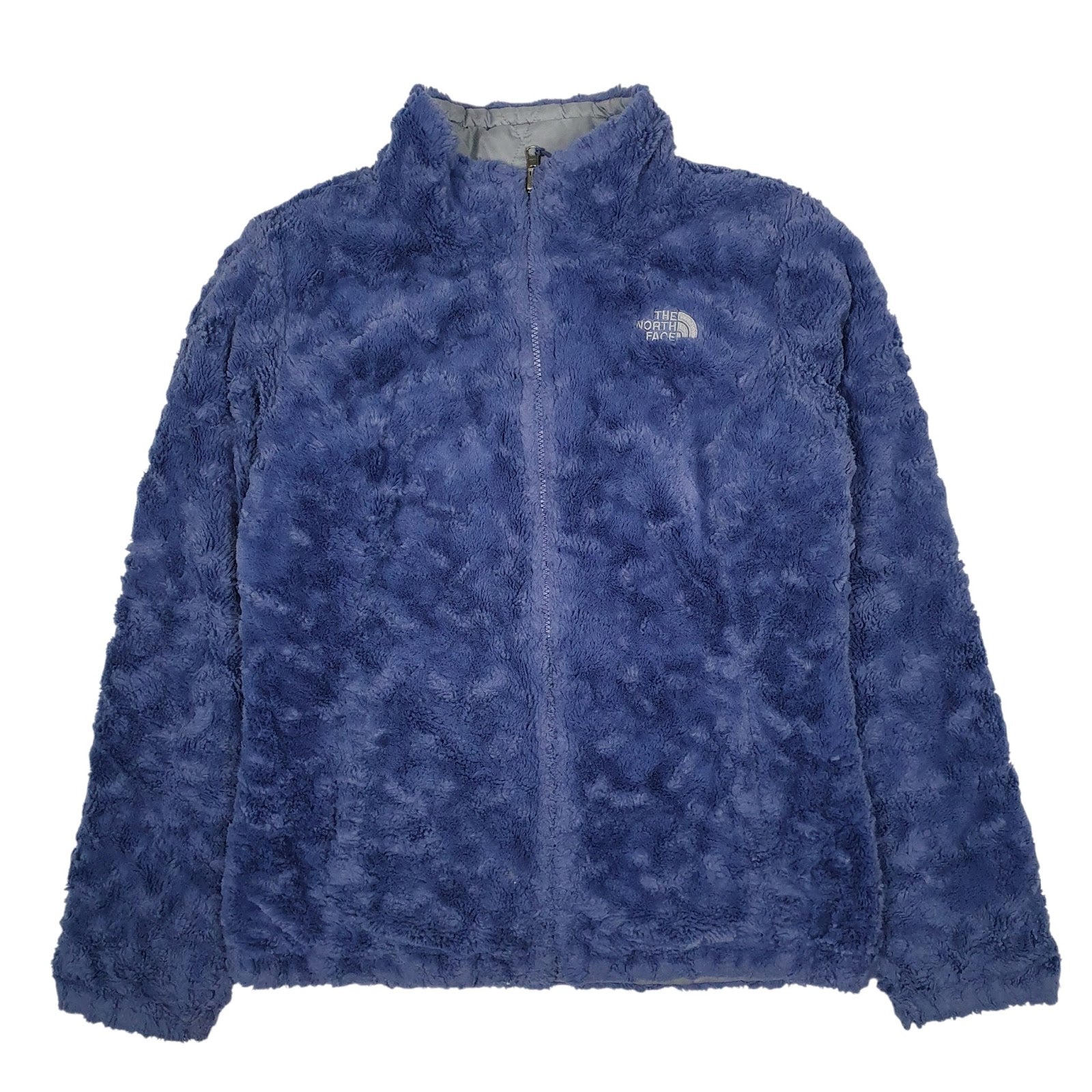 Womens Grey The North Face Reversible Fleece Crewneck Coat