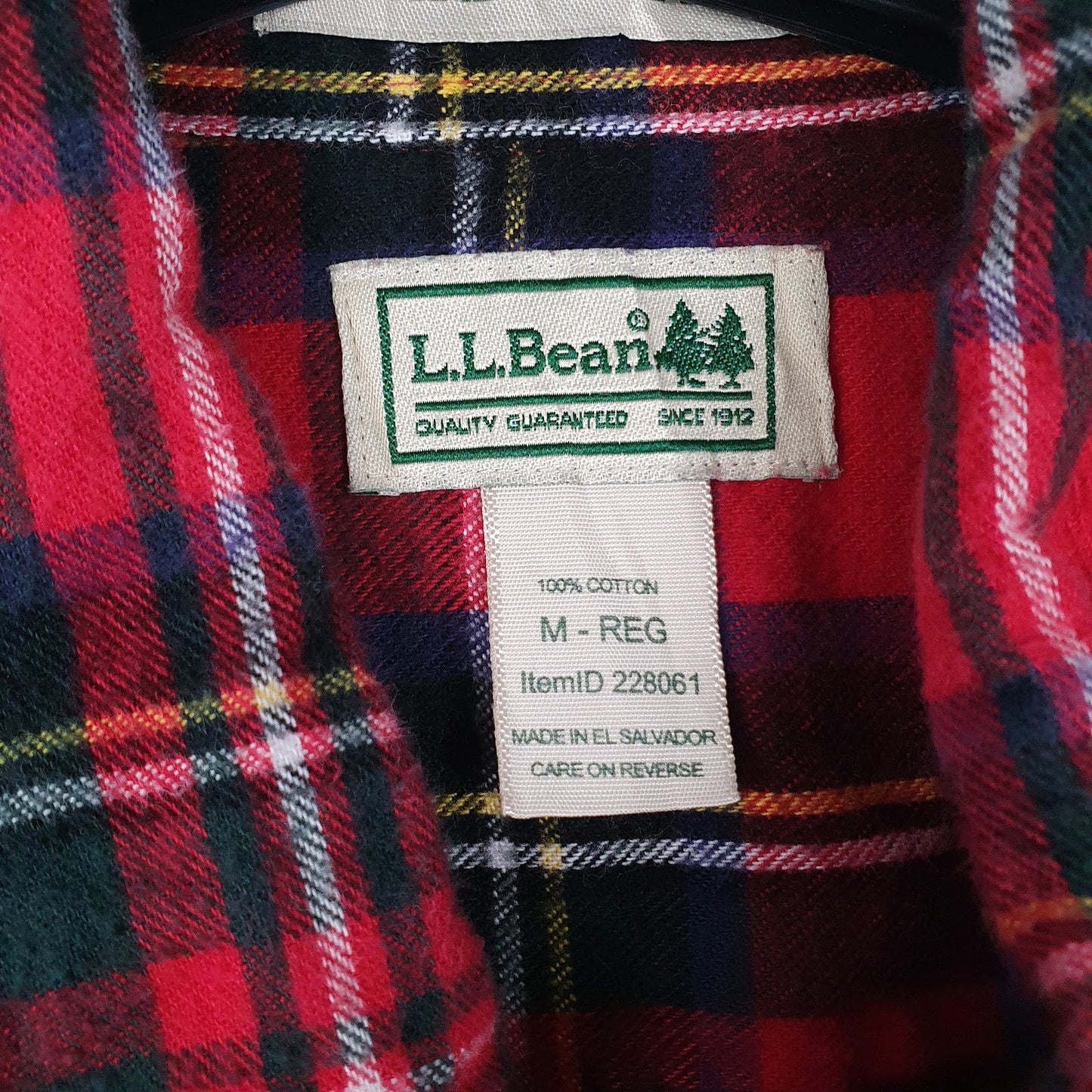 Mens Red L.L.Bean Flannel  Shirt