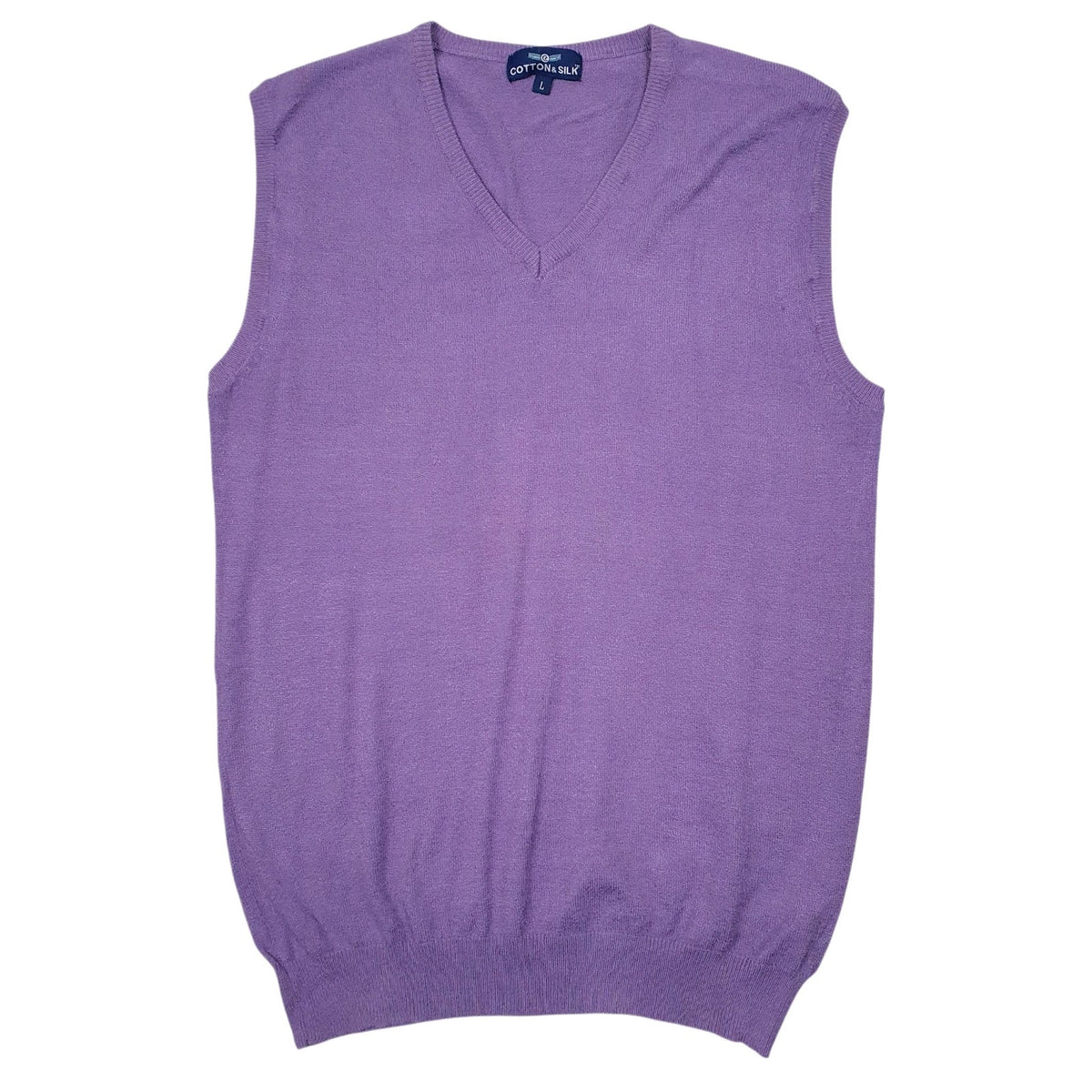 Womens Purple Cotton & Silk  Vest Jumper
