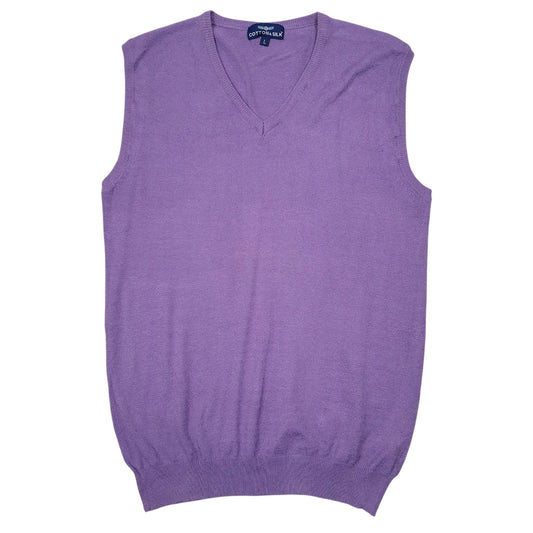 Womens Purple Cotton & Silk  Vest Jumper