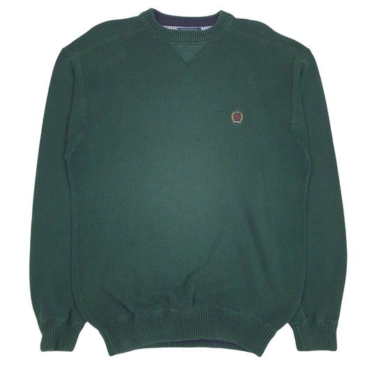 Mens Green Tommy Hilfiger Vintage Knitwear Crewneck Jumper