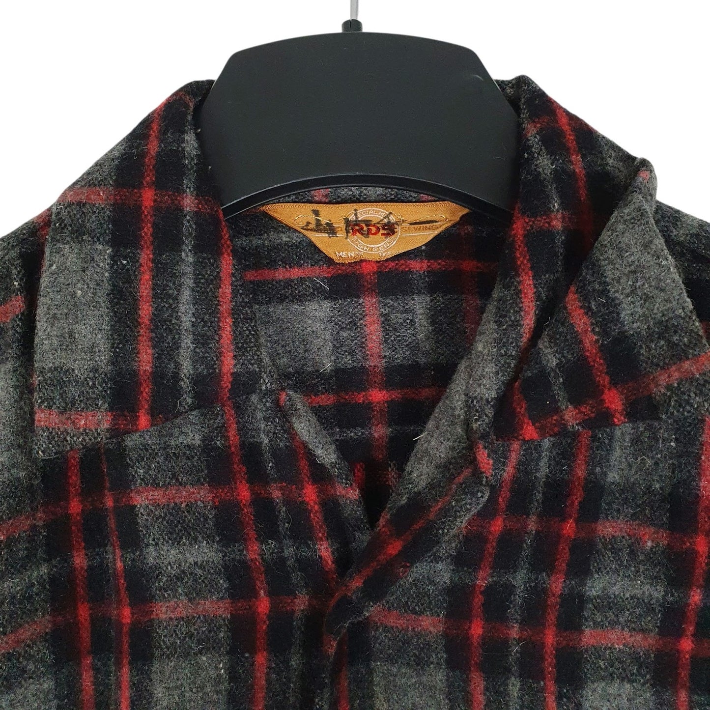 Mens Grey RDS Plaid Flannel  Shirt