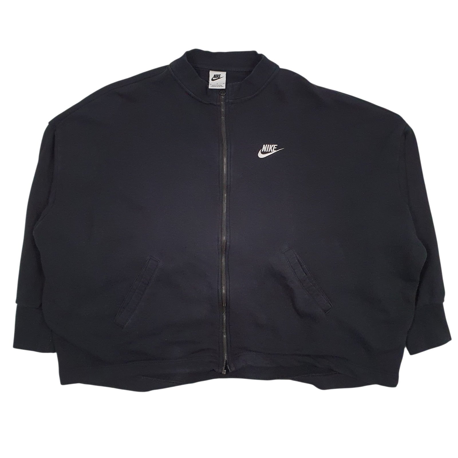 Womens Black Nike Baggy Oversized Full Zip Jumper
