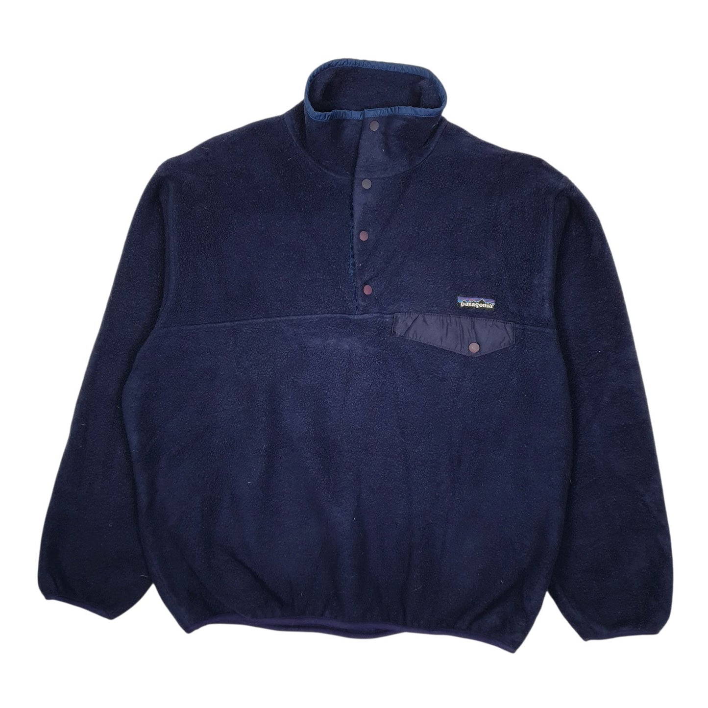 Mens Navy Patagonia Synchilla Vintage 90s Made In USA Quarter Zip Jumper