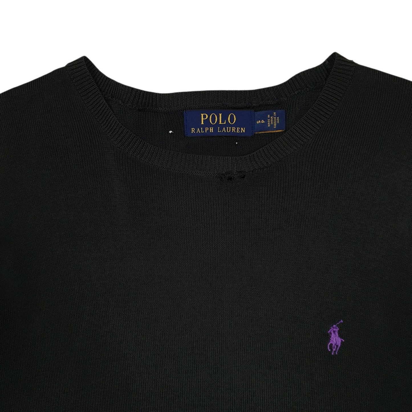 Mens Black Polo Ralph Lauren Lightweight Crewneck Jumper