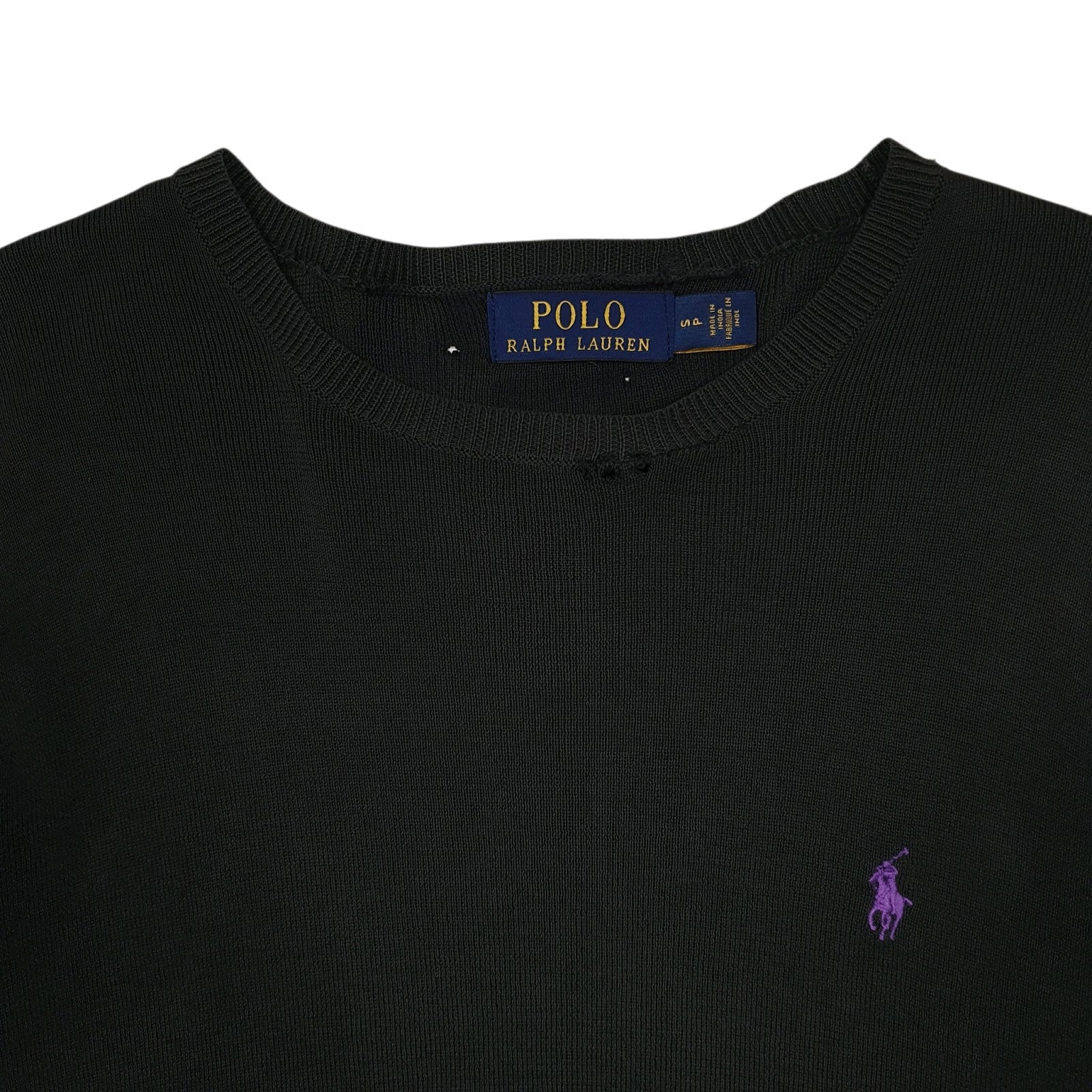 Mens Black Polo Ralph Lauren Lightweight Crewneck Jumper