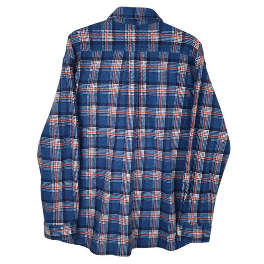 Mens Blue ES Basic Vintage Flannel  Shirt