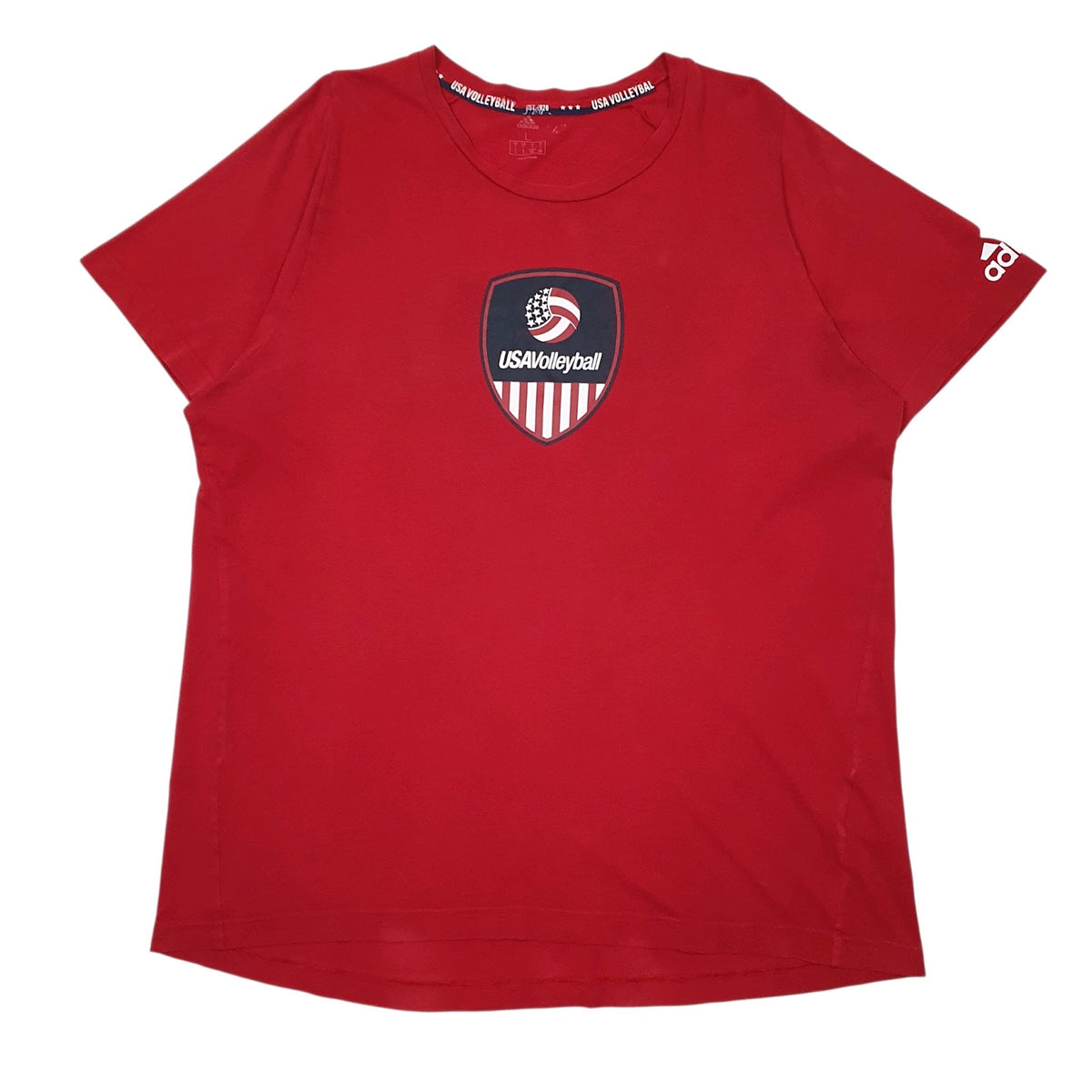 Mens Red Adidas USA Volleyball Short Sleeve T Shirt