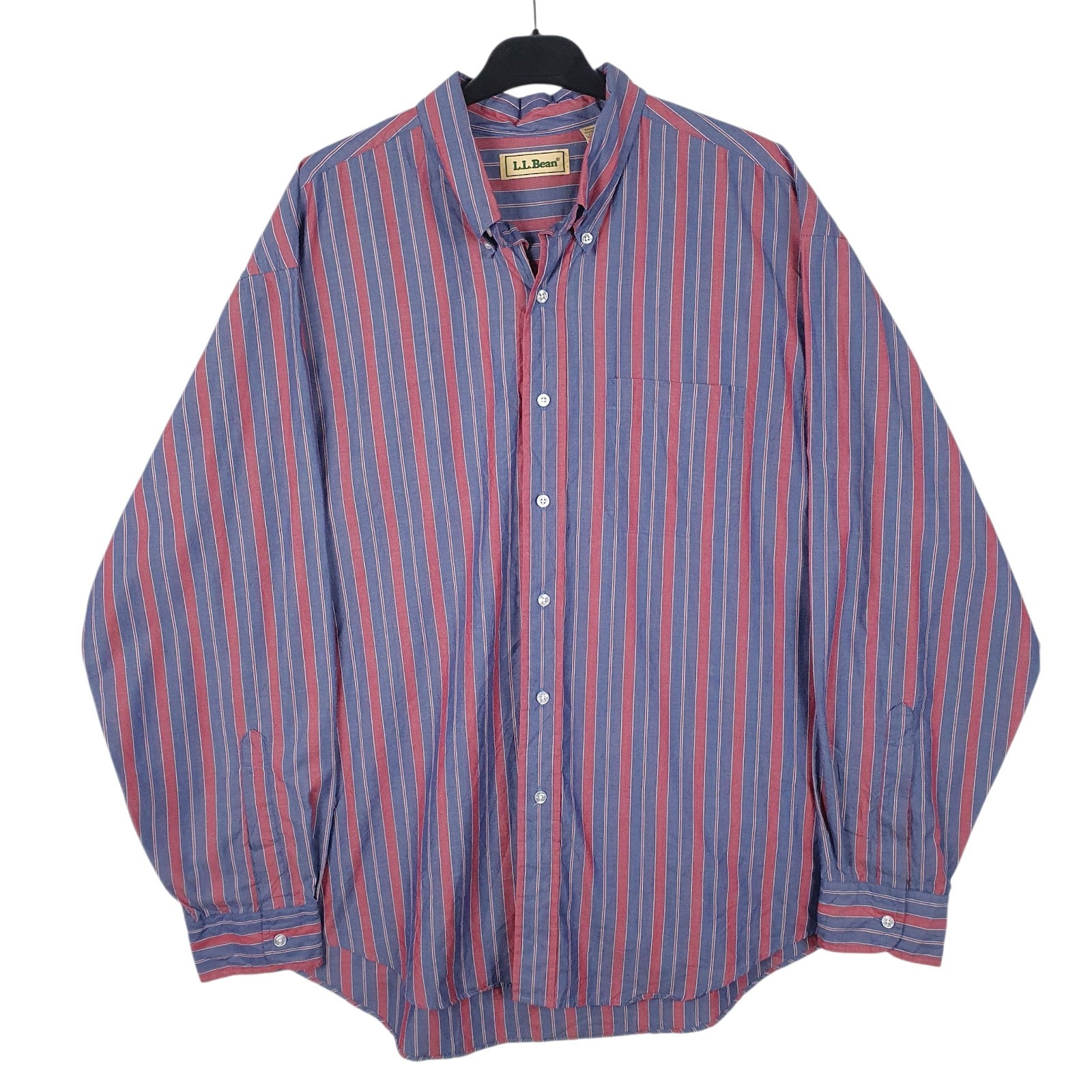 Mens Blue L.L.Bean Vintage 90s Long Sleeve Shirt