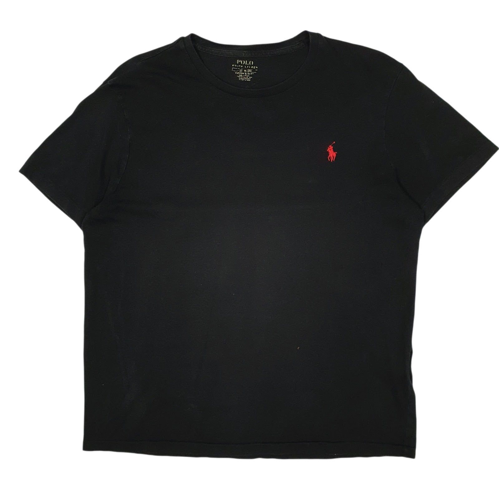 Mens Black Polo Ralph Lauren Custom Slim Fit Short Sleeve T Shirt