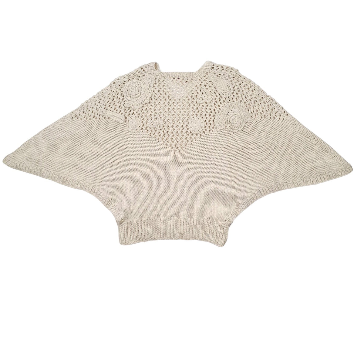 Womens Cream Marlboro Poncho Knit Vest Jumper