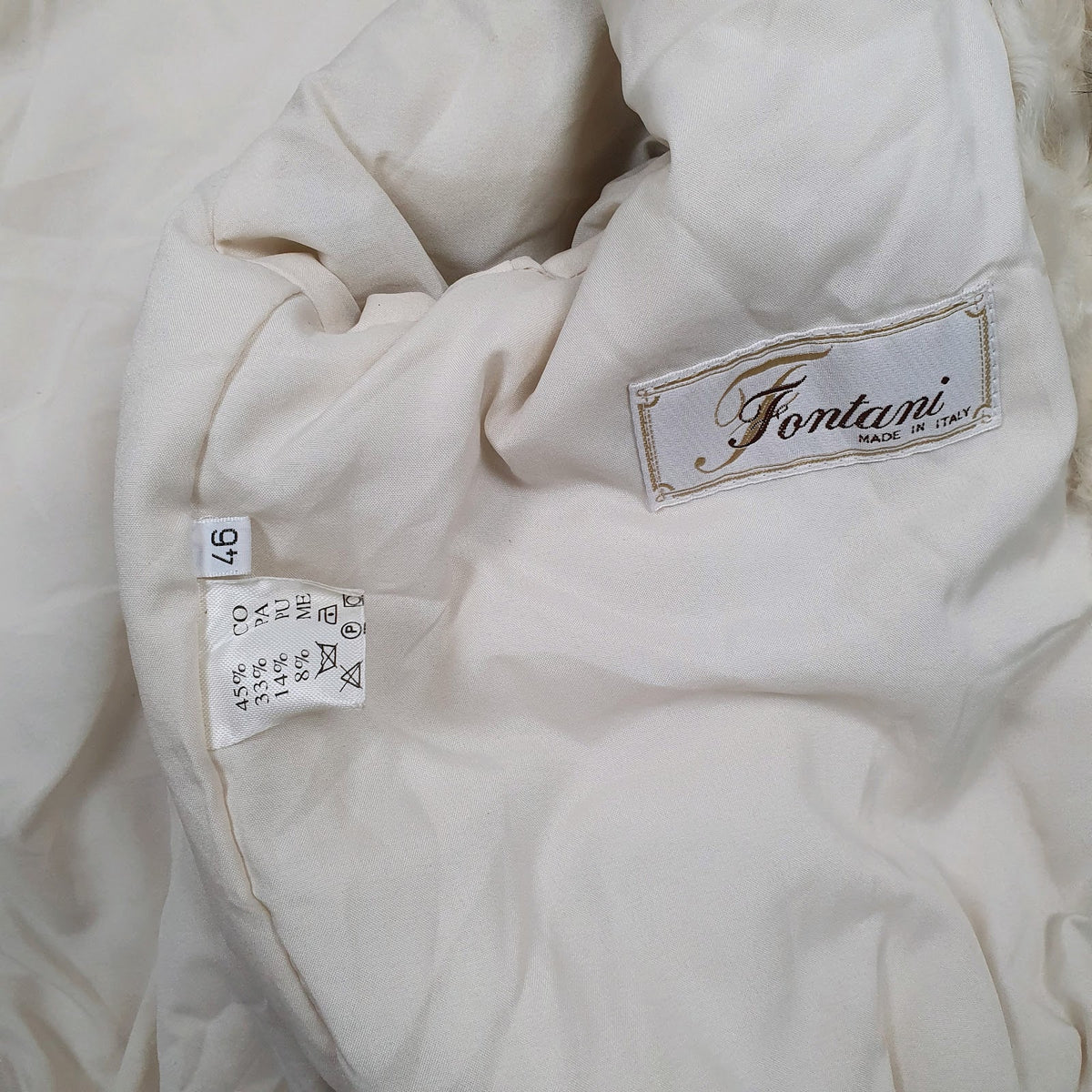 Womens Cream Fontani Fur Lined Padded  Coat