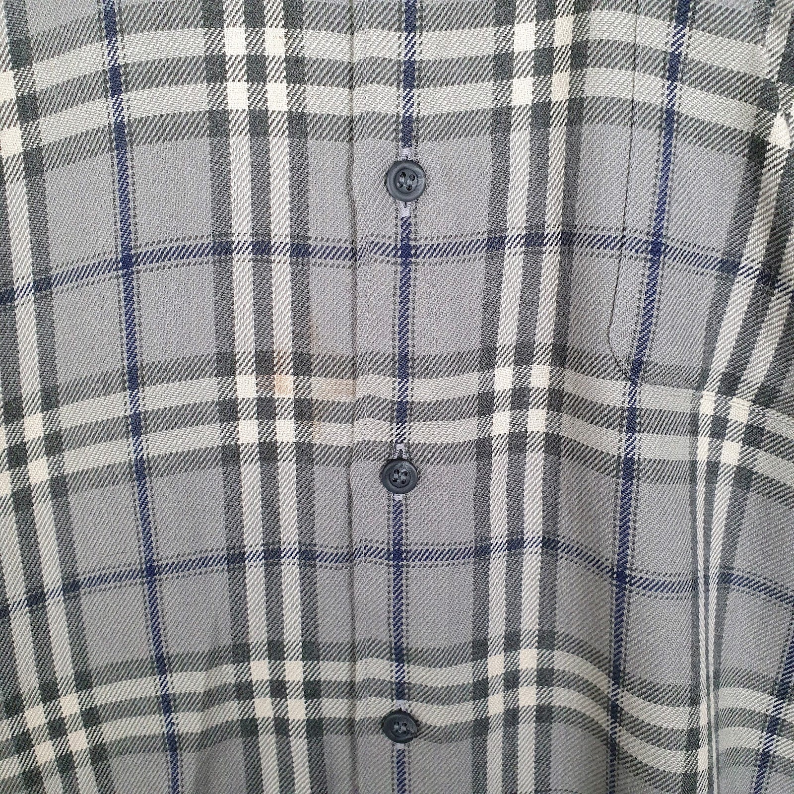 Mens Grey GJ Plaid Flannel  Shirt