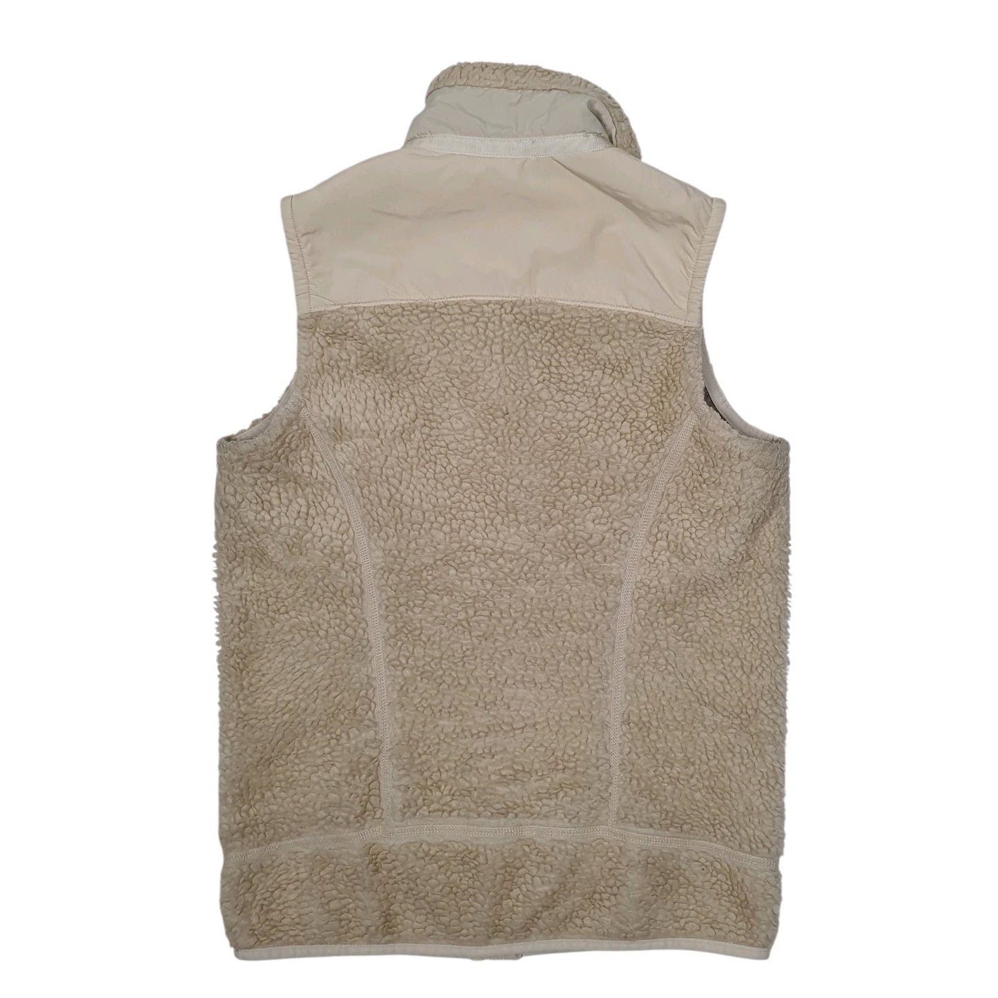 Womens Cream Patagonia Retro X Deep Pile Vest Bodywarmer Gilet Jumper