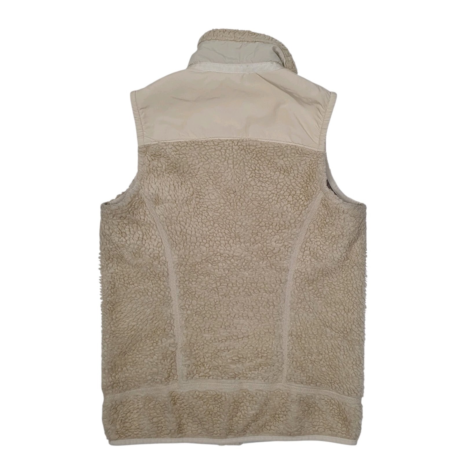Womens Cream Patagonia Retro X Deep Pile Vest Bodywarmer Gilet Jumper