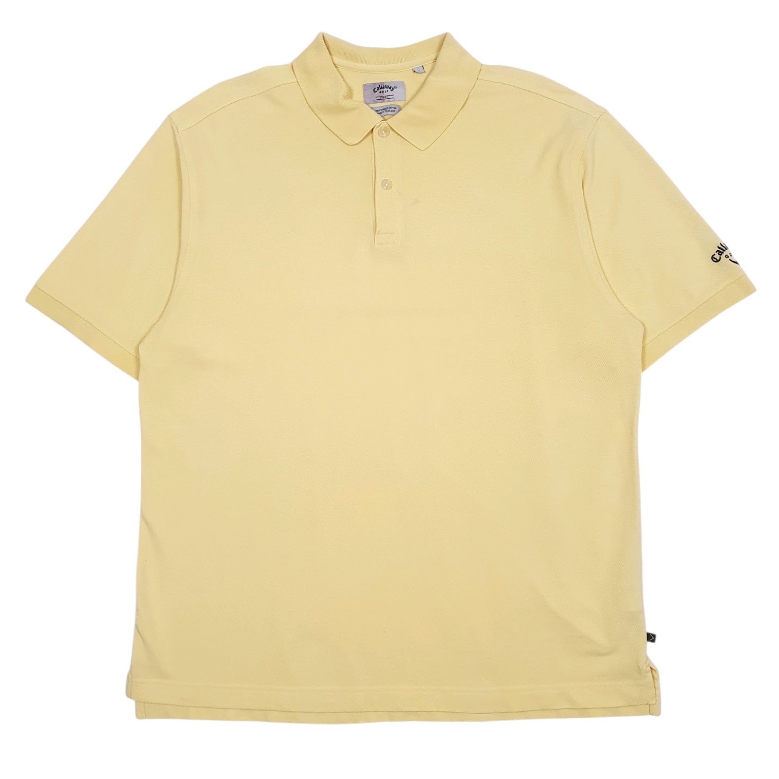 Mens Yellow Callaway Golf Short Sleeve Polo Shirt