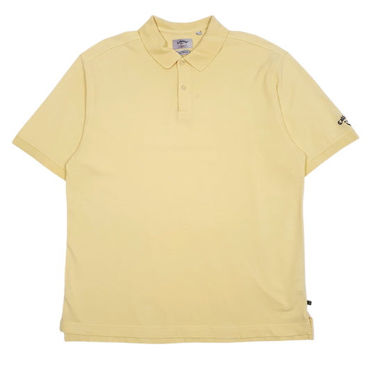 Mens Yellow Callaway Golf Short Sleeve Polo Shirt