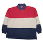 Mens Red Unbranded Rugby Long Sleeve Polo Shirt
