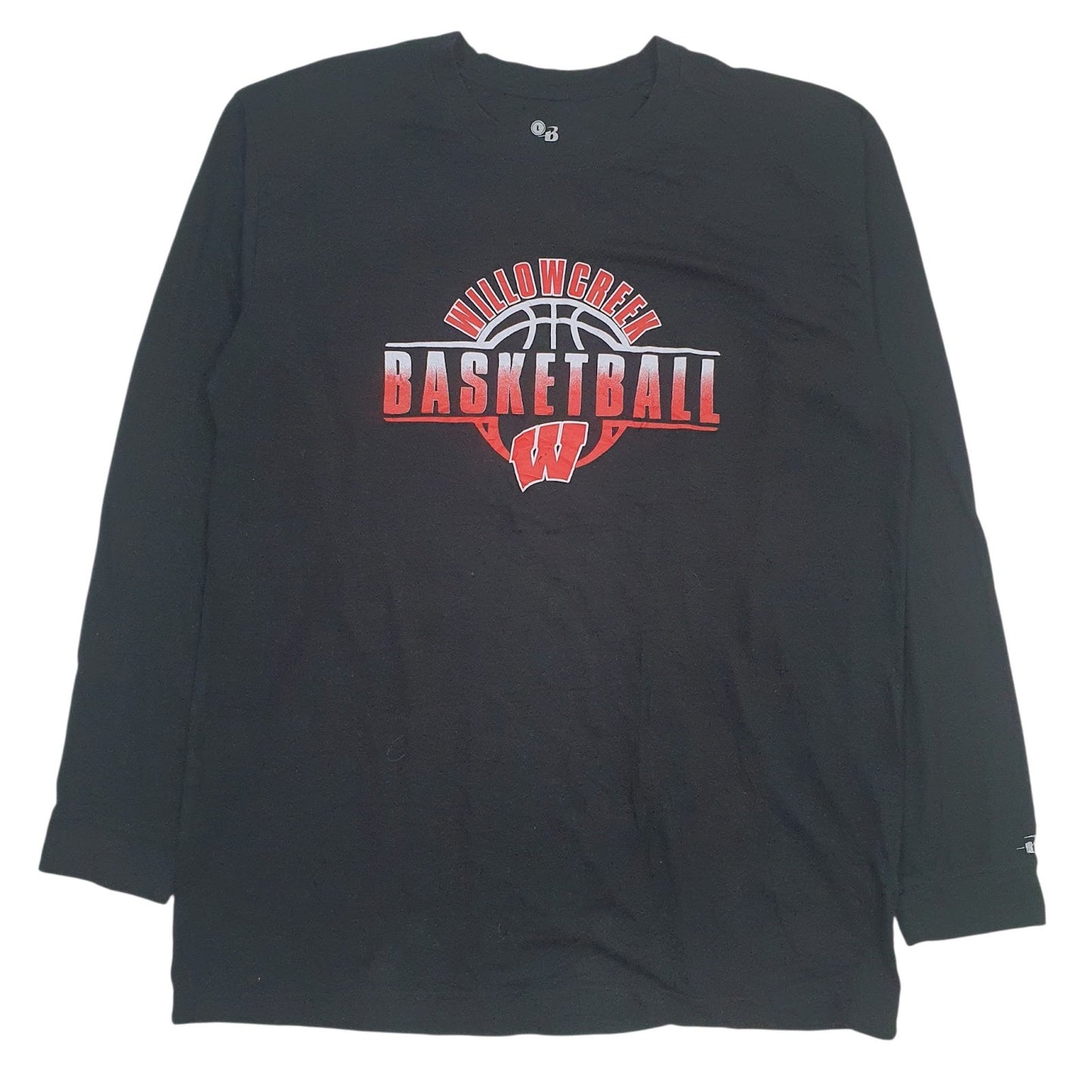 Mens Black Badger Sport Willow Greek Basketball Long Sleeve T Shirt