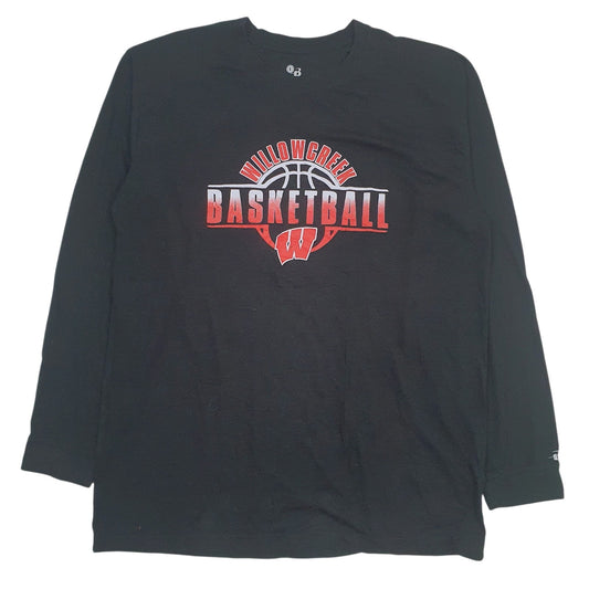 Mens Black Badger Sport Willow Greek Basketball Long Sleeve T Shirt