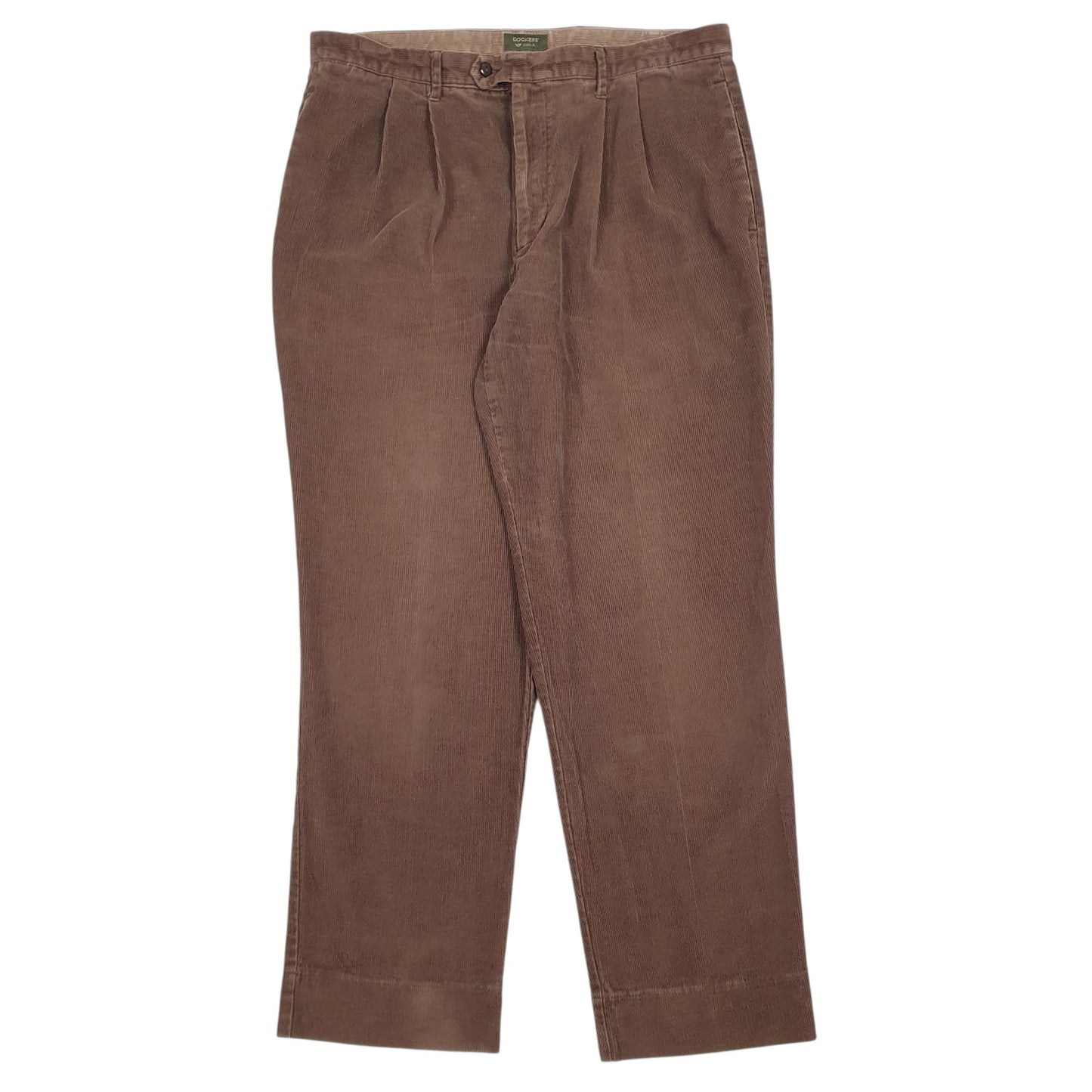 Mens Brown Dockers Pleated Corduroy Trousers