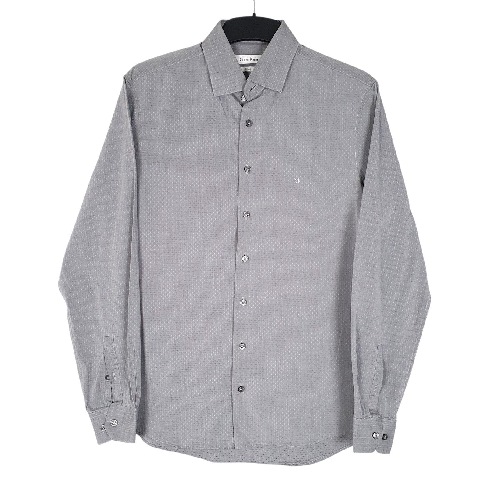 Mens Grey Calvin Klein  Long Sleeve Shirt