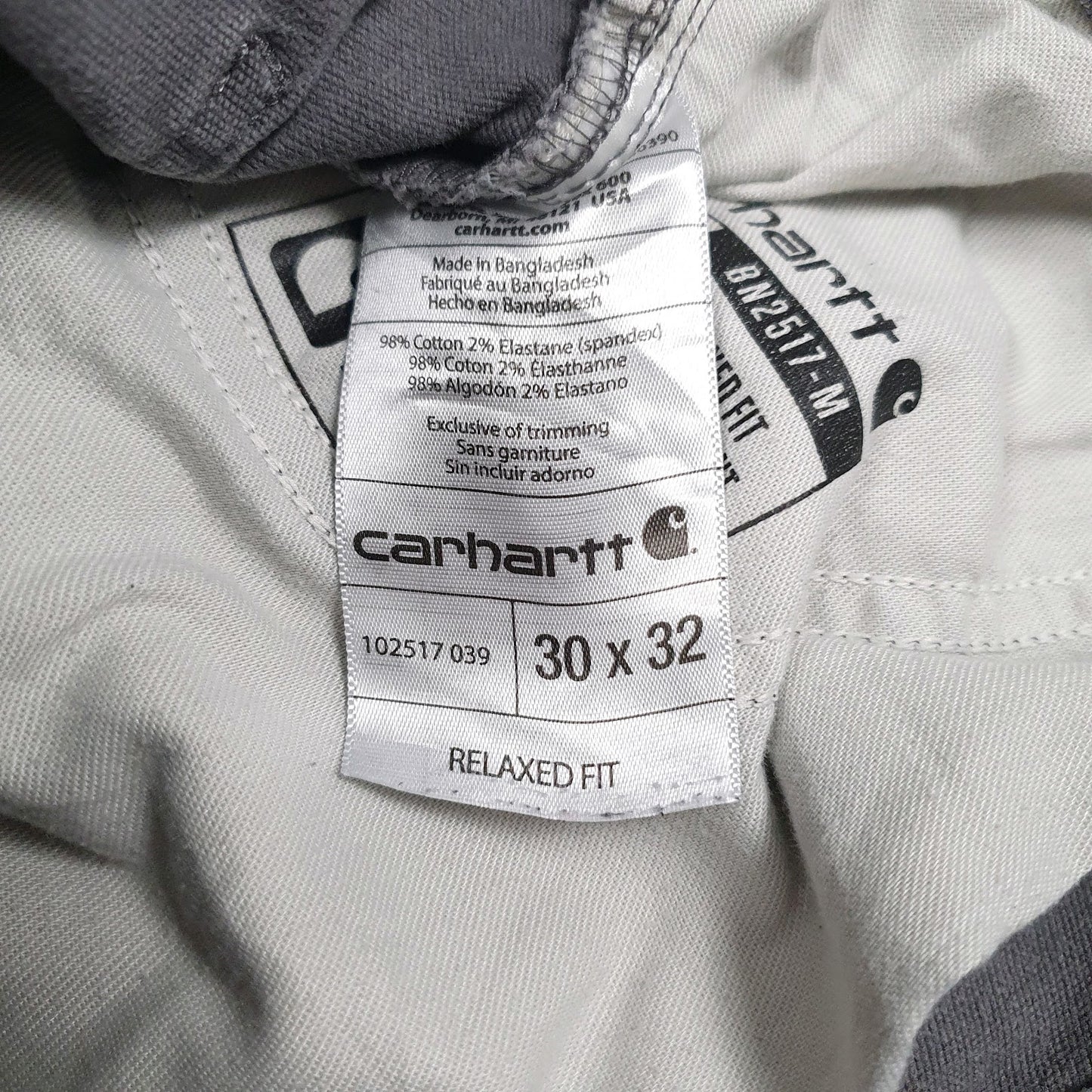 Mens Grey Carhartt BN2517-M  Trousers