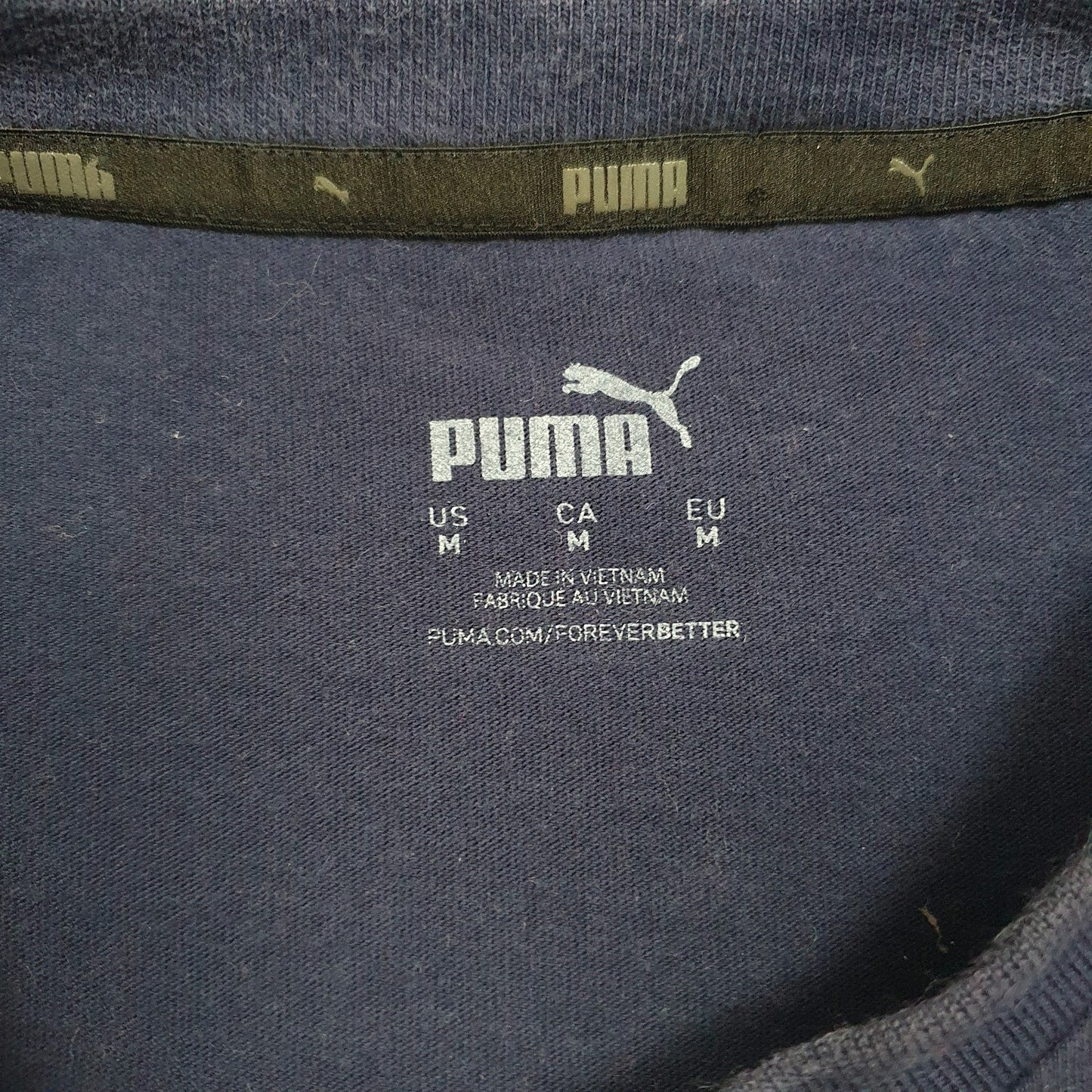 Mens Navy Puma Spellout  T Shirt