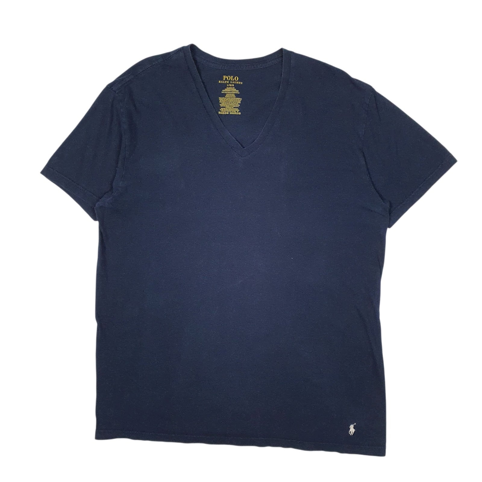 Mens Navy Polo Ralph Lauren V Neck Short Sleeve T Shirt