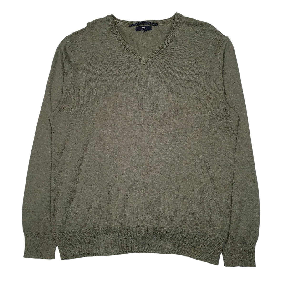 Mens Green Gap  V Neck Jumper