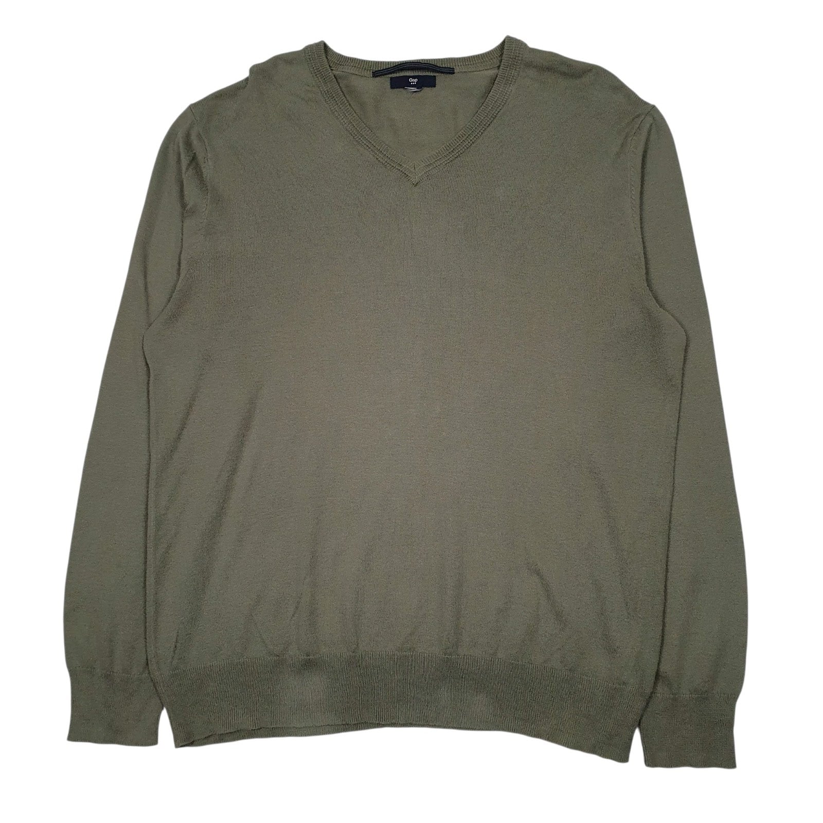 Mens Green Gap  V Neck Jumper